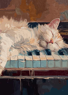 Cat Nap on Piano Keys