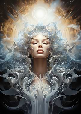 Ethereal Woman with Crown of Light