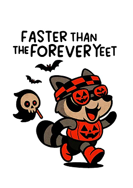 Halloween Raccoon Running Cartoon