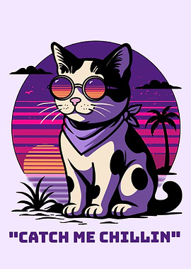 Cool Cat Chillin' Retro Style