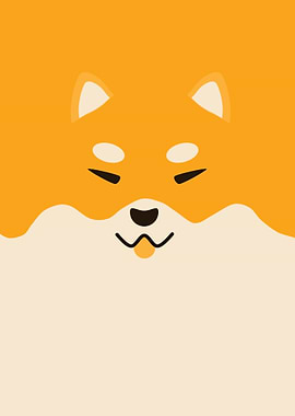 Minimalist Shiba Inu Dog Portrait