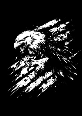 Eagle Black and White Graphic Design