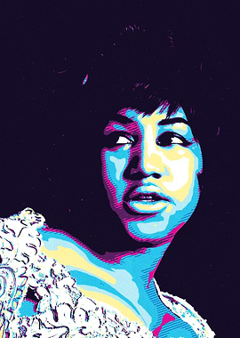 Aretha Franklin Pop Art Portrait