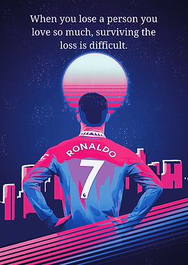 Ronaldo Retro Art with Quote