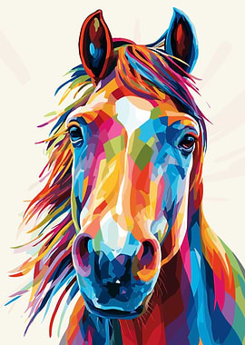Colorful Horse Portrait