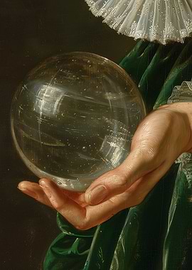 Hand Holding Crystal Ball Painting