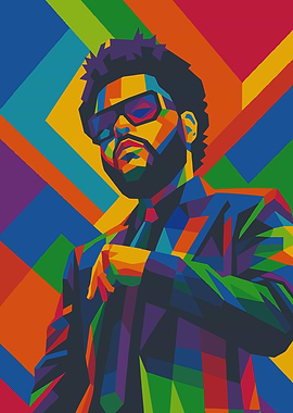 The Weeknd Colorful Pop Art Portrait