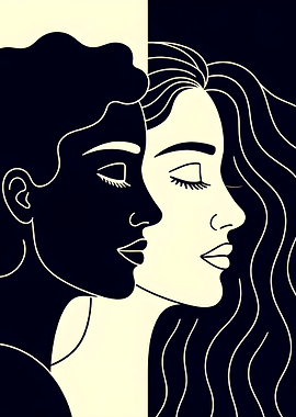 Duotone Faces in Profile