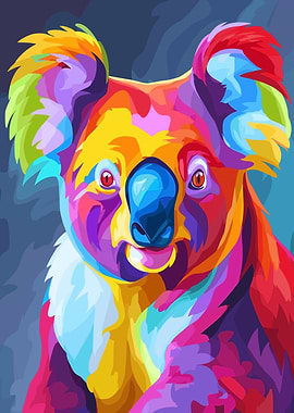 Colorful Koala Portrait