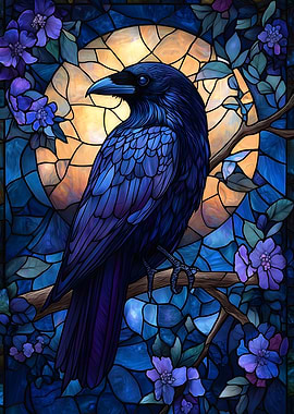 Raven Stained Glass