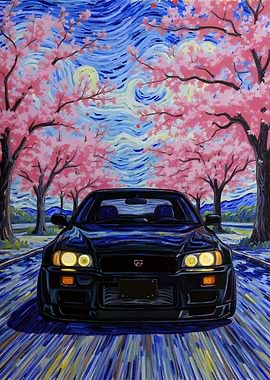GTR R34 starry night