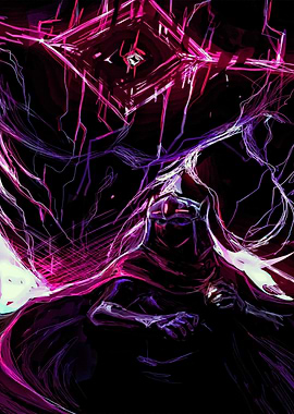 Dark Mage with Geometric Background