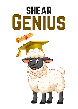 Shear Genius Graduation Cartoon Sheep