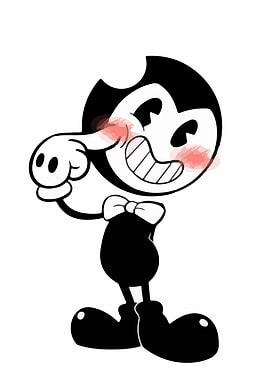 Blushing Bendy Cartoon Character