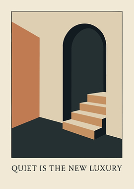 Minimalist Interior with Stairs and Text