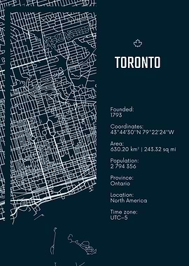 Toronto City Map Art Print