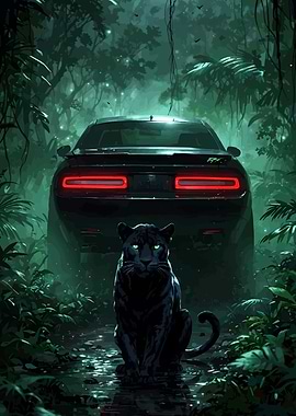 Black Panther Hellcat Dodge Challenger