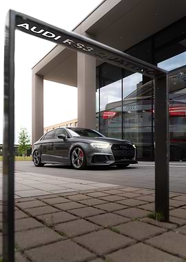 Gray Audi RS3 Quattro on Display