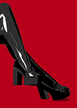 Black Latex Legs and Shoes