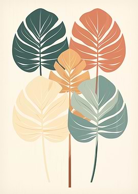 Colorful Monstera Leaves