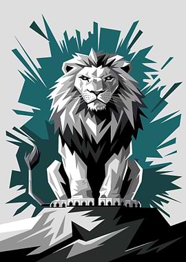 Stylized Lion Illustration