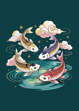 Four Koi Fish in a Circle