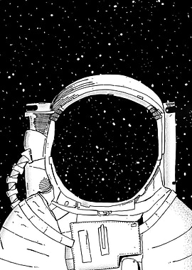 Monochrome Astronaut in Space