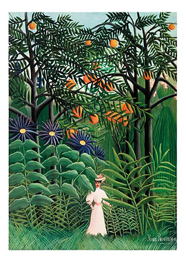 Exotic Landscape with Woman in White