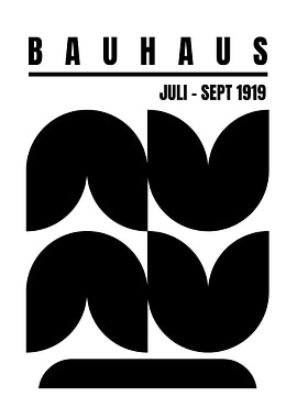 Bauhaus Juli-Sept 1919 Black and White Poster