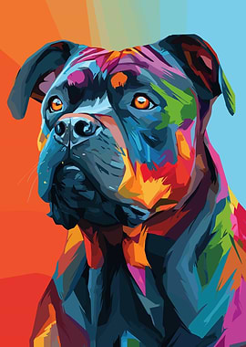 Colorful Rottweiler Portrait