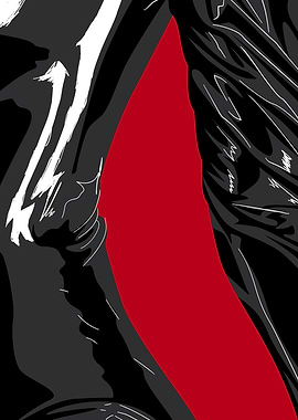 Abstract Figure in Black and Red