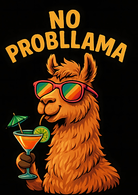 Cool Llama with Cocktail