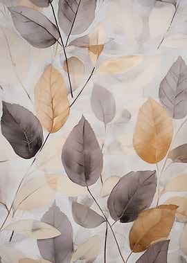 Watercolor Leaves Pattern
