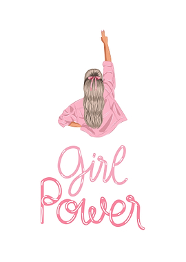 Girl Power Illustration with Raised Arm