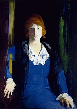 Portrait of a Woman in Blue Dress