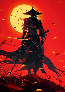 Samurai Warrior Red Landscape