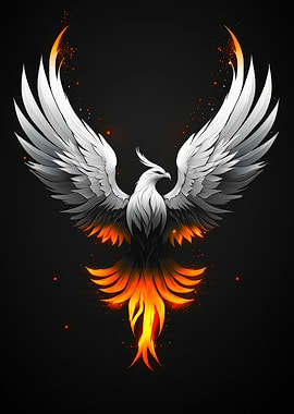 Phoenix wings of fire rising mythical bird of rebirth