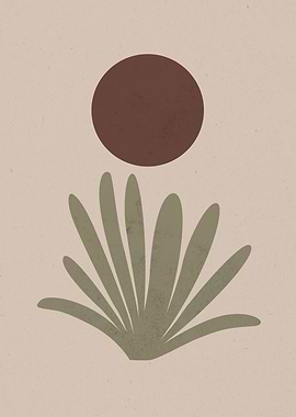 Boho art Plant and Sun