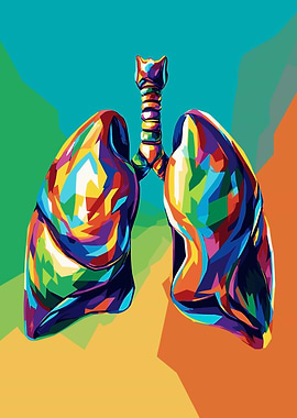 Colorful Lungs Pop Art Illustration