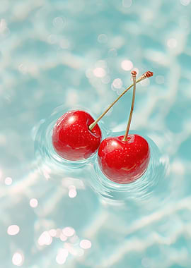 Cherries Floating in Water