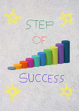 Step of Success Colorful Illustration