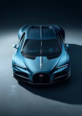 Blue Bugatti Chiron Front View