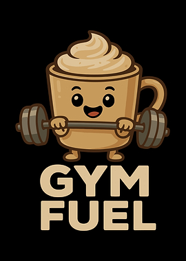 Gym Fuel Coffee Cartoon