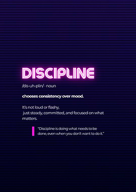 Discipline Definition Neon Style