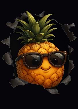 Cool Pineapple with Sunglasses