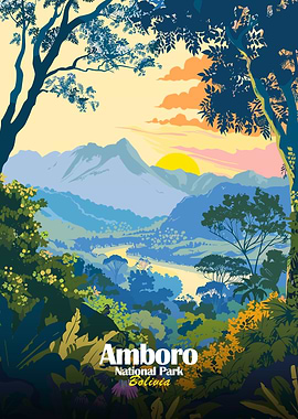 Amboro National Park Bolivia Illustration
