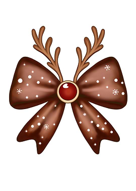 Reindeer Christmas Bow