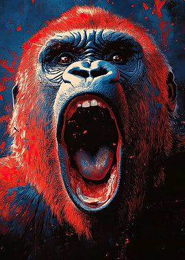 Roaring Gorilla Art