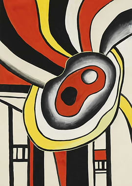 Abstract Painting with Geometric Shapes - Fernand Leger