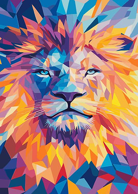 Geometric Lion Portrait